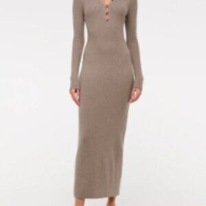 Abercrombie & Fitch Long-Sleeve Collared Midi Sweater Dress